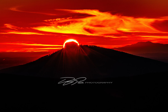 Pilot Mountain Sunset with Grandfather Mountain