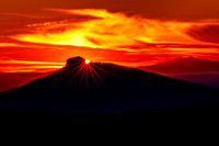 Pilot Mountain Sunset with Grandfather Mountain