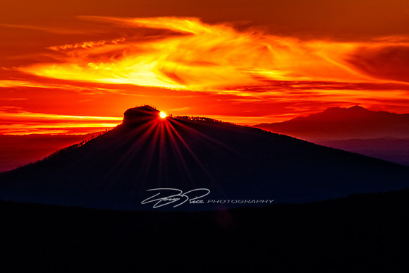 Pilot Mountain Sunset with Grandfather Mountain