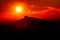 Pilot Mountain Sunset with Grandfather Mountain