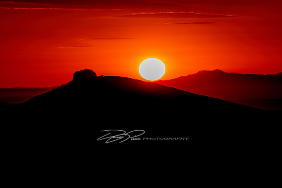 Pilot & Grandfather Mountain Sunset from Cook's Wall
